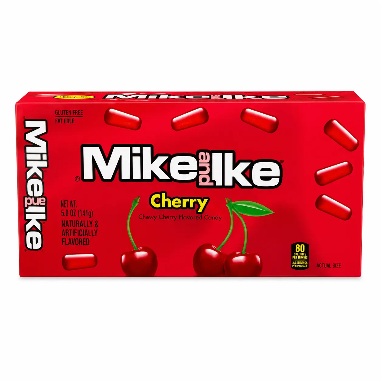 Mike and Ike Cherry-Flavor Soft Fruit Snack, 0.78 oz Sweet Chewy Candy Boxes (Pack of 24)