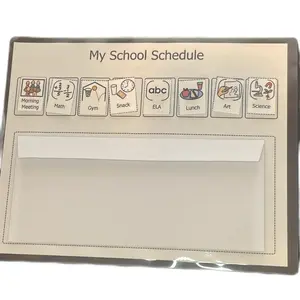 My School Schedule – Horizontal Visual Schedule with Built-In Icon Storage (8-Step PAS with Envelope System)