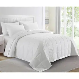 (R) Blankets  Size - Soft Lightweight Down Blanket for All Seasons, Cozy Warm Luxury Bed Blanket with Satin Trim, Cotton Cover, White (108"X90")