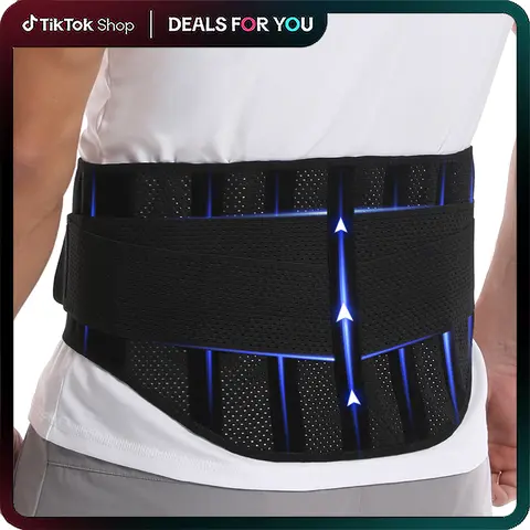 IYDoaMea Adult Multi-Size Air Mesh Breathable Elastic Velvet Lumbar Back Support Waist Wrap - 4 Steel Plates, 2 Spring Stays, Anti-Skid, Adjustable Straps, Breathable Fit, Elastic Fabric, for Long Time Standing, Relief Waist Muscles Ache, Weight Lifting