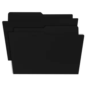 UOFFICE Black Letter Size File Folder 1/2 Cut Tab 100 Pack for Straight-Line Filing 11.75" x 9.5" Organizing File Folders
