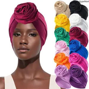 Women's Retro Rose Elastic Head Wrap - Bohemian, Stylish Turban Head Scarf for Daily Wear