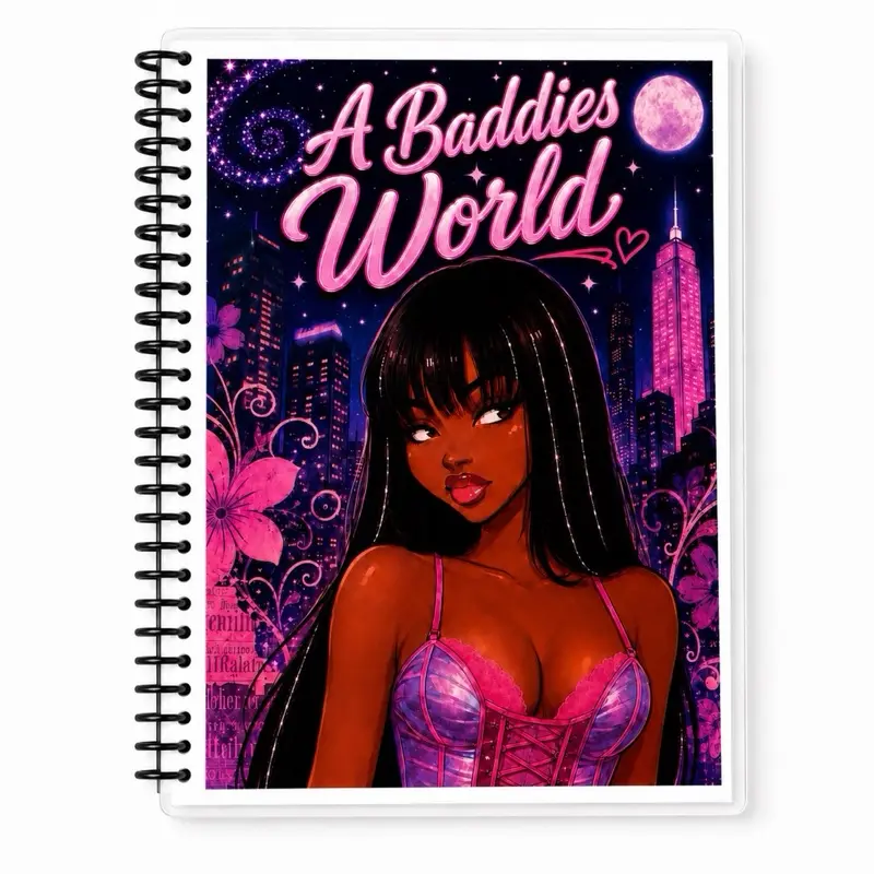 Spiral-Bound Adult Coloring Book for Black Women - A Baddie’s World, 8.5x11in, 30 Pages of Fashion Beauty, Self-Care & Girly Vibes, Baddie Art, Comfortable Coloring Creative Outlet (Office Stationery Art Supplies), Paper Pages