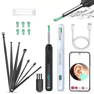 Portable Visual Ear Scoop with 1080P HD Camera, Ear Wax Removal Tool Kit with Light, WiFi Enabled, 7-Piece Cleaning Set for iPhone & Android, Ear Pick Set