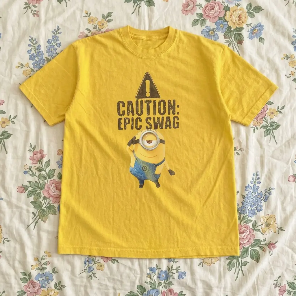 Yellow Minions Tee – “Caution: Epic Swag” Funny Graphic (Unisex T-shirt & Baby Tee)