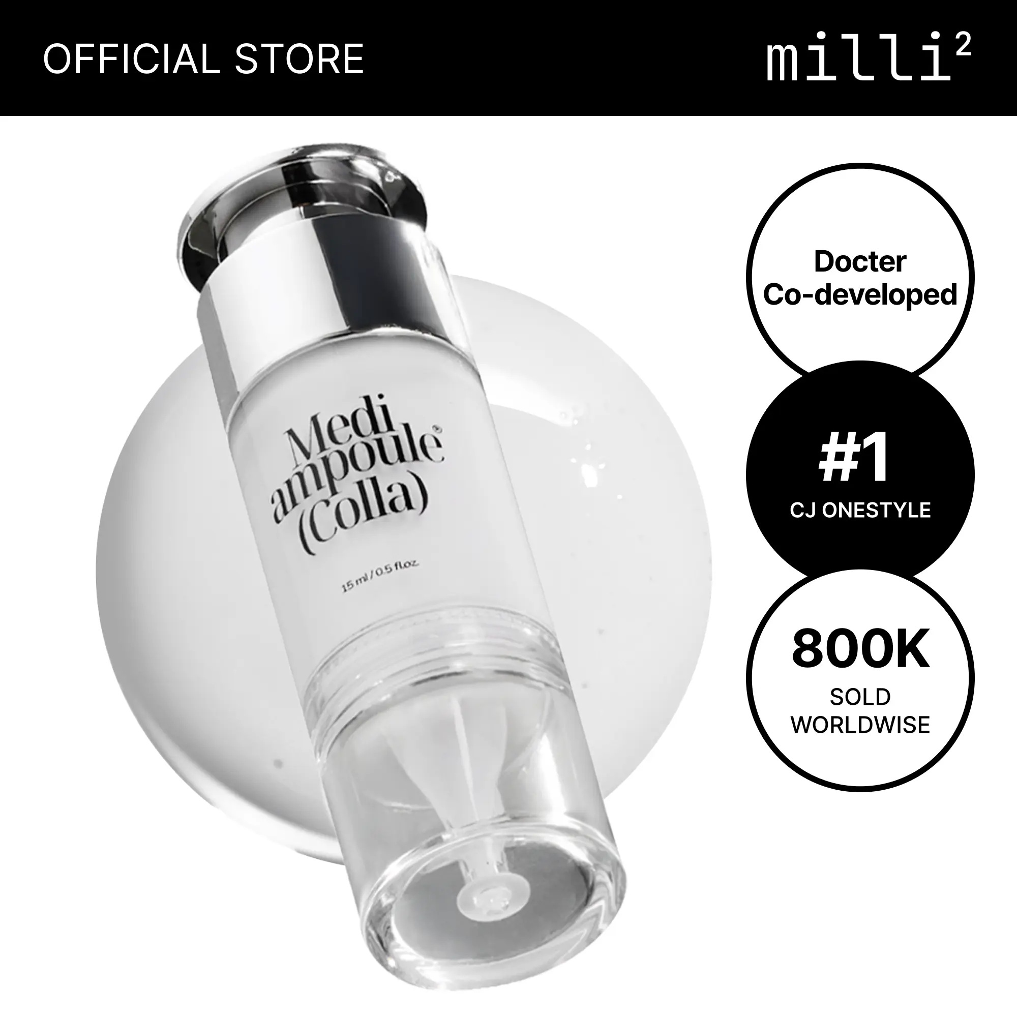 [millimilli] Medi Ampoule Colla | Collagen Serum for Dewy Glass Skin | 237% Hydration Support for 24h, Niacinamide | Radiance Ampoule for Dull Tired Skin | Korean Skin Care