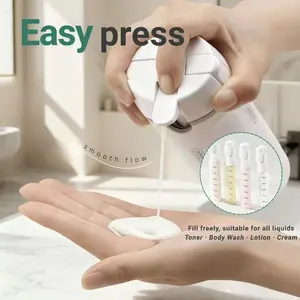 4-in-1 Travel Dispenser Bottle for Toiletries Portable Cosmetic Shampoo Storage Lotion Compact Plastic Container Wholesale Easy Press Smooth Flow