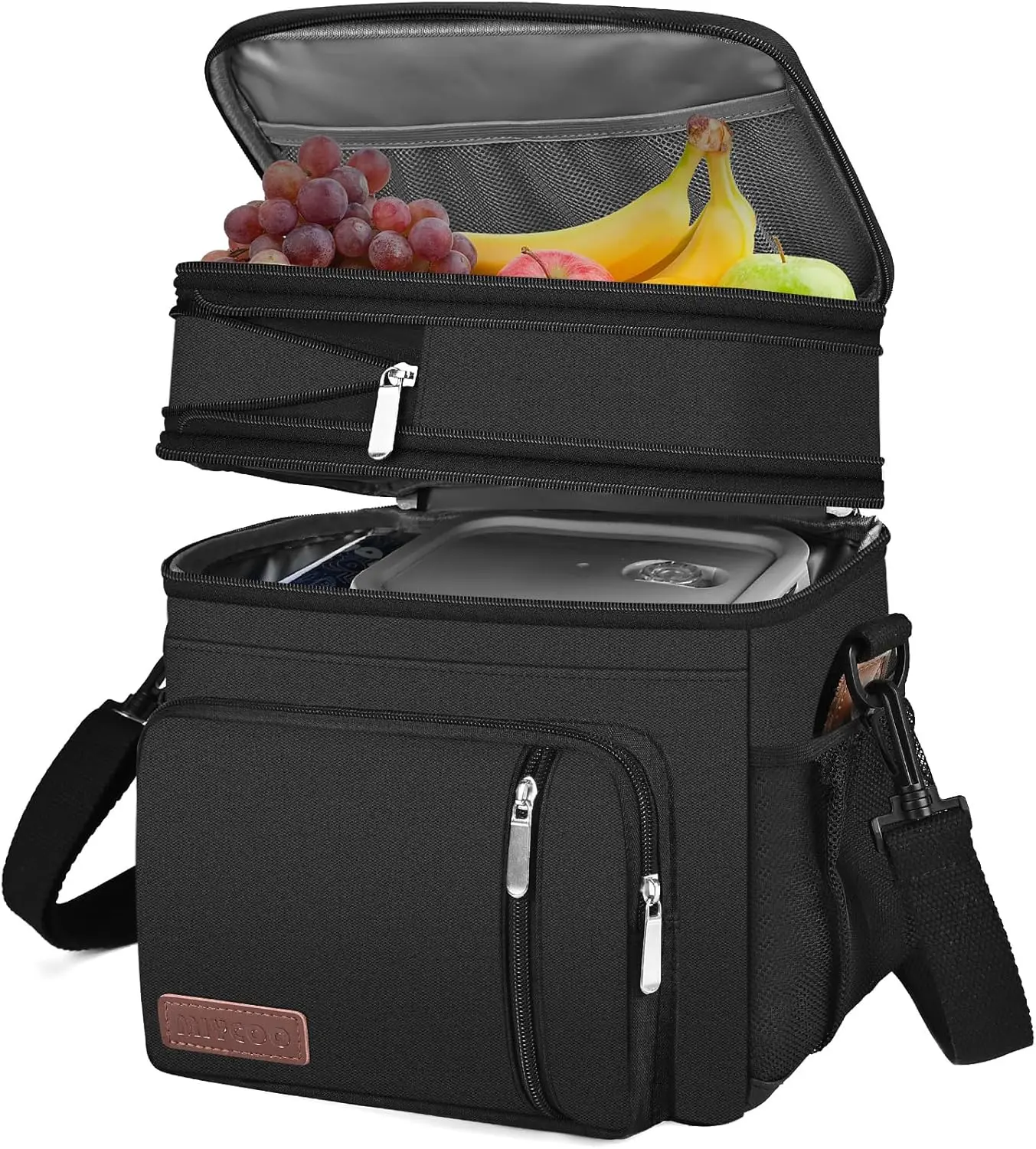 15L Anti-Leak Insulated Lunch Bag - Durable Oxford Fabric Soft-Sided Freezeable Multifunctional Insulation Bag for Adults' Picnic, Black Kitchenware Carrier, Insulated Lunch Bags, Multifunctional Insulated Bag