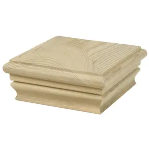 212 MAIN 4-in x 4-in Treated Pine Outdoor Decorative Pyramid Post Cap, Easy Installation, Decorative Cap