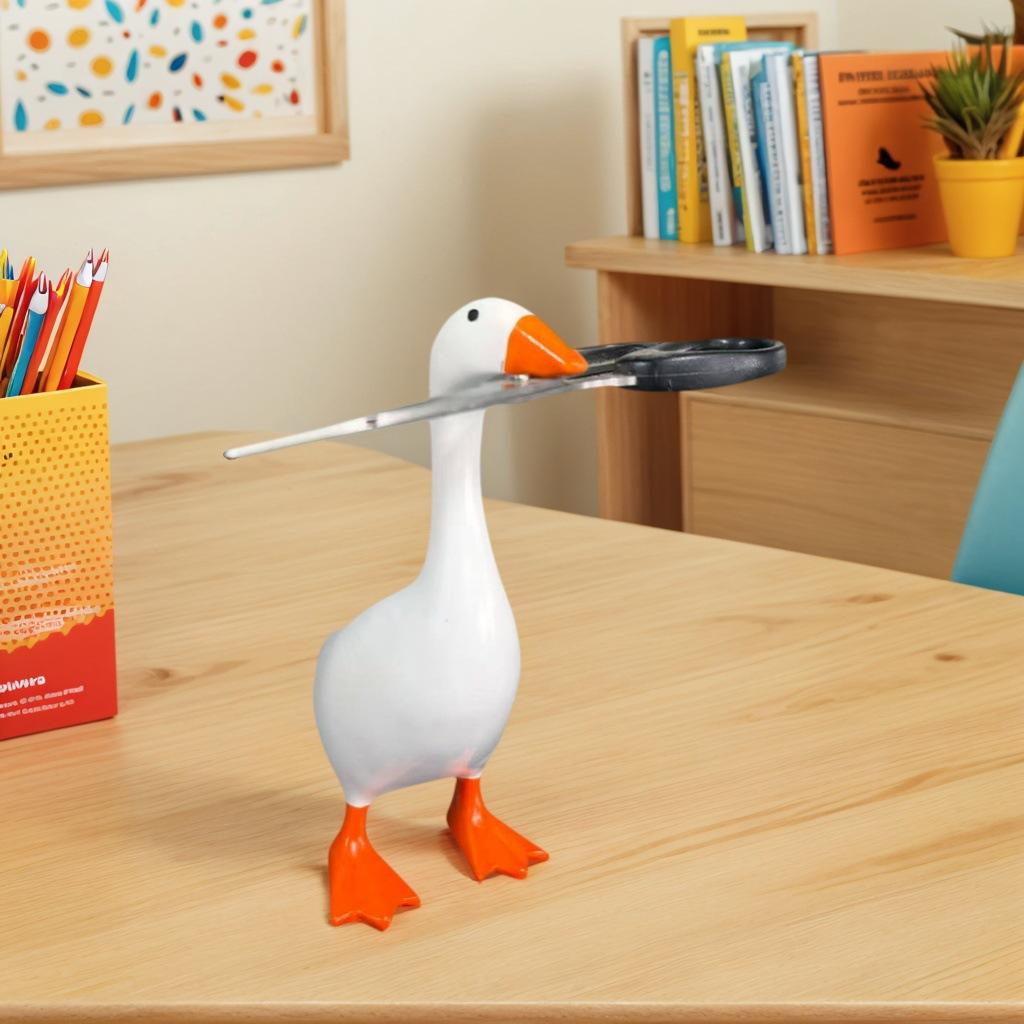 2.Cute Goose Magnetic Key Holder, Kawaii Room Office Desk Decor, Funny Bedroom Aesthetic Decorations, Unique Housewarming Gifts for Women Men, 1PCS