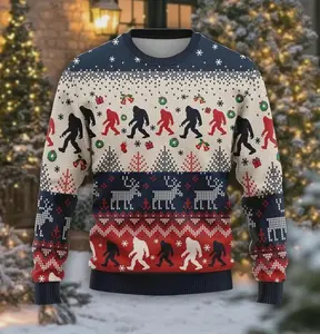 Bigfoot Ugly Christmas Sweater, Funny Sasquatch Holiday Shirt