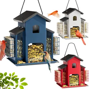 Wildpark 5LB Church Metal Hanging Bird Feeder for Outdoors Weatherproof Suet Feeders for Outside Hanging Large Bird Feeders Great for Attracting Finch Woodpecker and More Wild Birds White