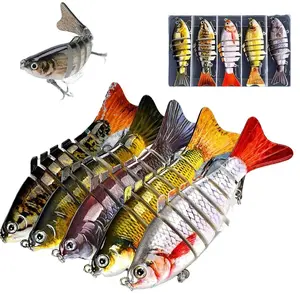 5PCS Realistic Fishing Lures Kit – Multi-Jointed Slow Sinking Swimbait, Durable Triple Hooks, Freshwater & Saltwater
