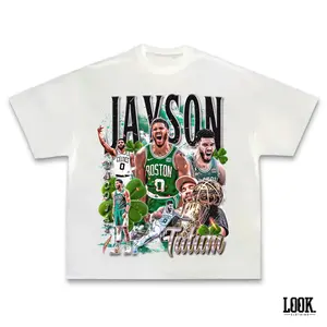 Jayson Tatum Graphic Tee, Y2K Rap Streetwear T-Shirt, Unisex Crew Neck Tee, Vintage Hip-Hop Graphic, Sports Style, Casual Cotton Fit