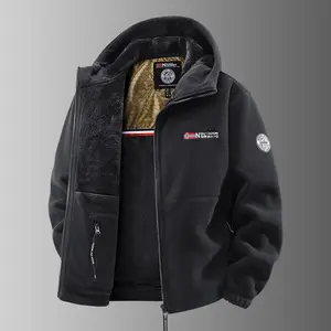 Men’s fleece jacket with a hood design for winter warmth and style. outdoorfun