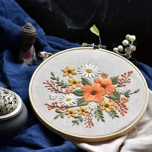 MIAHART 2 Sets Full Range Embroidery Starter Kit | Cross Stitch Kit with Floral Patterns, Hoops, Scissors & Instructions Perfect for Beginners! Hand EmbroideredValentine's Day, gift