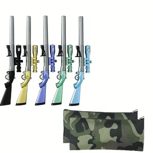 5 Pack Novelty Cool Sniper Gun Shape LED Light Gel Pens Gel Ink Pens Sniper Rifle Pens Cute Gun Ballpoint Pens For School Office Writing Birthday Party Man And 2 Pen Bags (Multicolor)