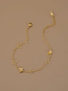 Elegant Hollow Design Butterfly Stainless Steel Anklet for Women, Perfect Gift for Beach Parties & Summer Vacations, Casual Style Ankle Chain