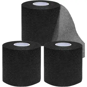 Pre Wrap Tape Athletic,3 Rolls X 22 Yards Black Prewrap Headbands for Hair,Foam Underwrap Sports Wrap