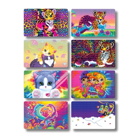 Y2K Inspired Colorful Card Skins - Premium Removable Vinyl Stickers, Water-Resistant, 2 Sizes (Small/Large Chips), No Laminates, Unique Designs, Scratch Protection, DIY Scrapbooking Supplies, Sleek Personalized Look, Express Your Style, Make It Stand Out