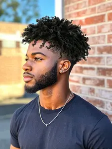 3 Inch Afro Curly Hairpiece for Men, Fluffy Tight Curls, Easy Installation, Realistic Synthetic Hair, Perfect for Daily Use, Premium Synthetic Wigs