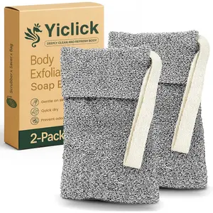 2 Pack Soap Bag, Bar Soap Pouch, Soap Saver Bag, Exfoliating Mesh Soap Bag for Shower, Soap Bags for Soap Bars, Soap Bar Loofah Pouch, Soap Travel Container for Men Women