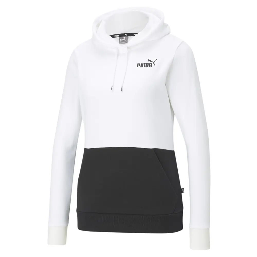 PUMA Womens Essentials Colorblock Hoodie Casual Outerwear Casual Hoodie - White