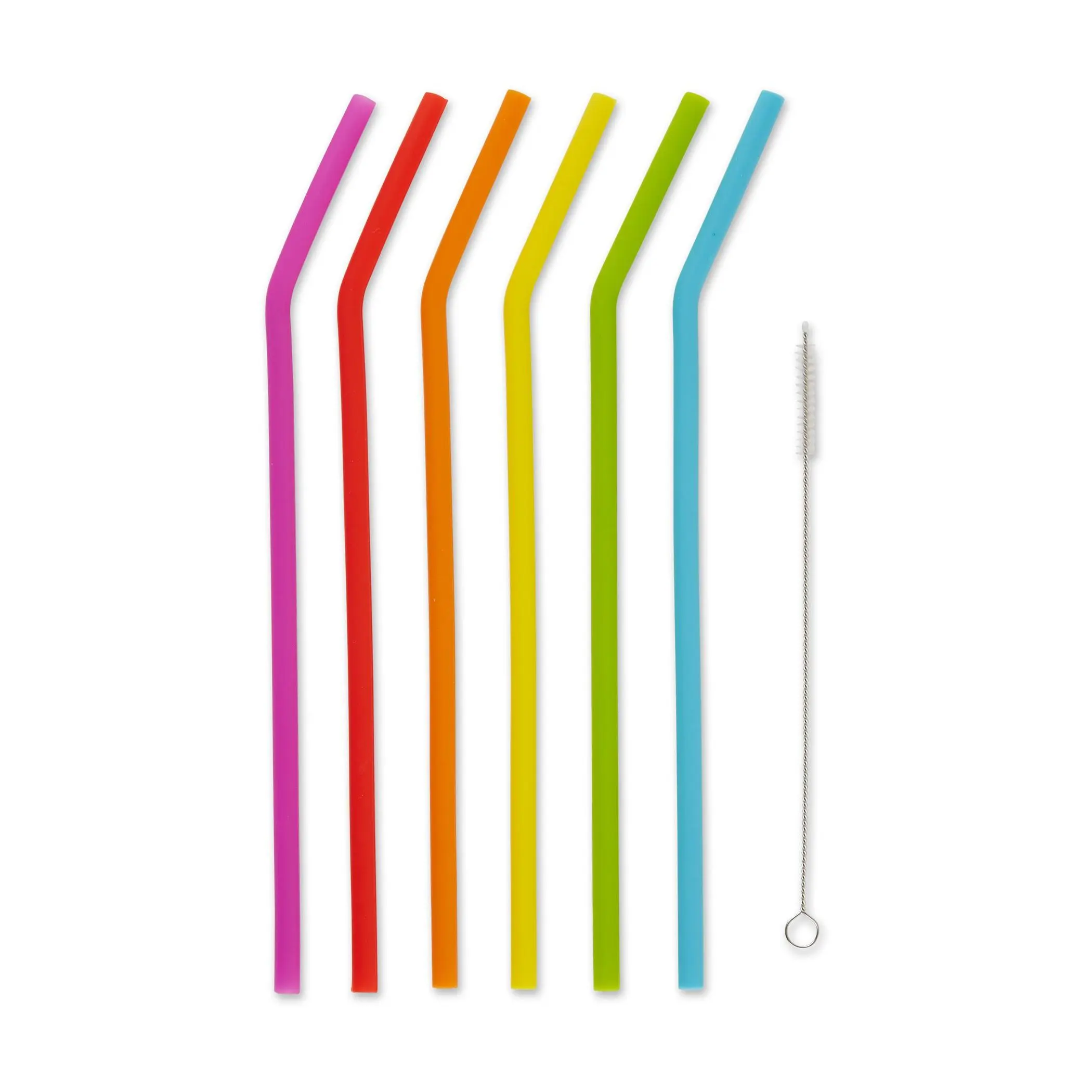 RSVP Set of 6 10" Reusable Silicone Straws w/Brush RSVP Set of 6 10" Reusable Silicone Straws w/Brush