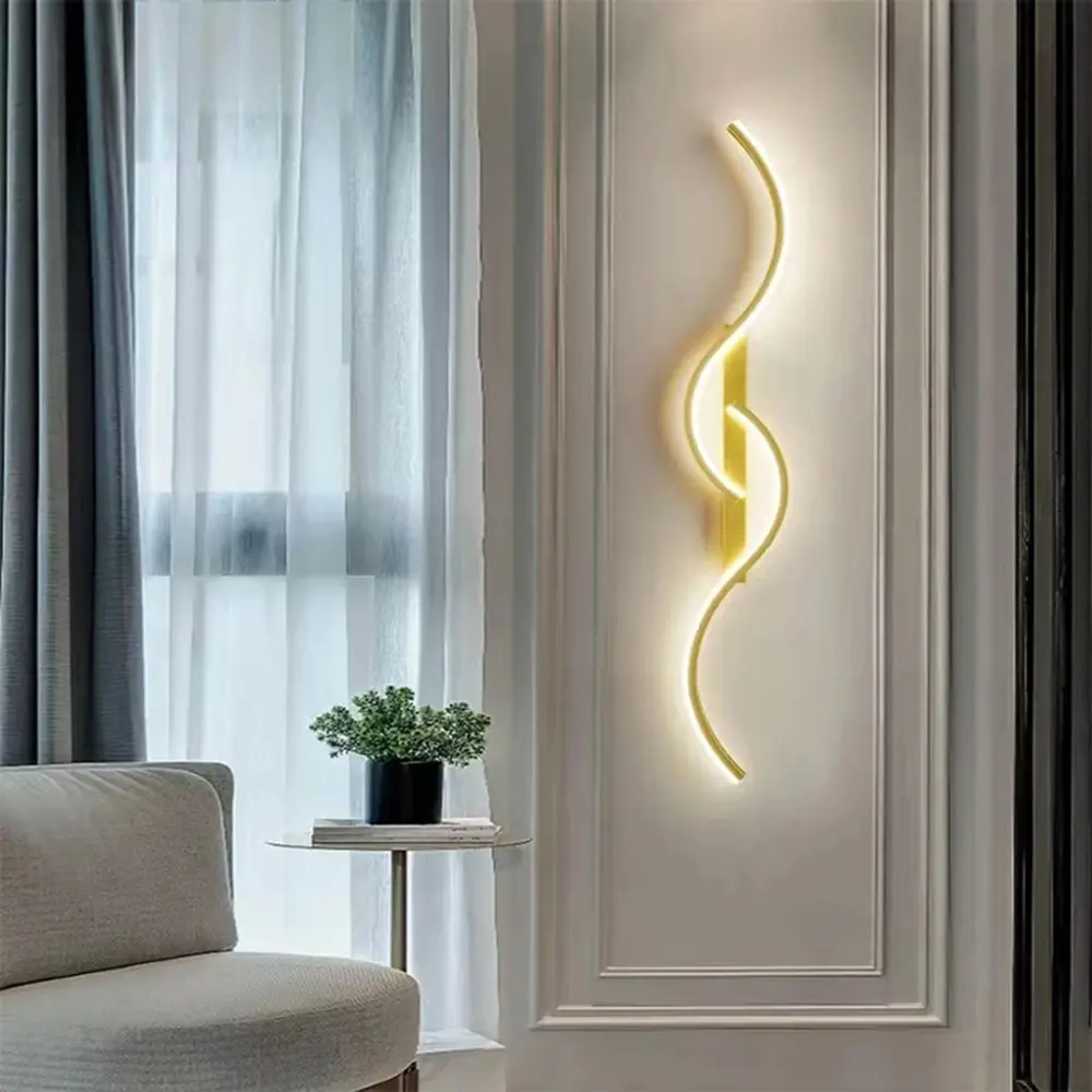 Modern gold 60/80cm LED wall lamp, hard-wired aluminum wall lamp, suitable for living room, dining room, bedroom, kitchen, bedside, Indoor Lighting, Ambient Lights, Led Atmosphere Lamp, Decorative Wall Light, Led Decoration Lamp