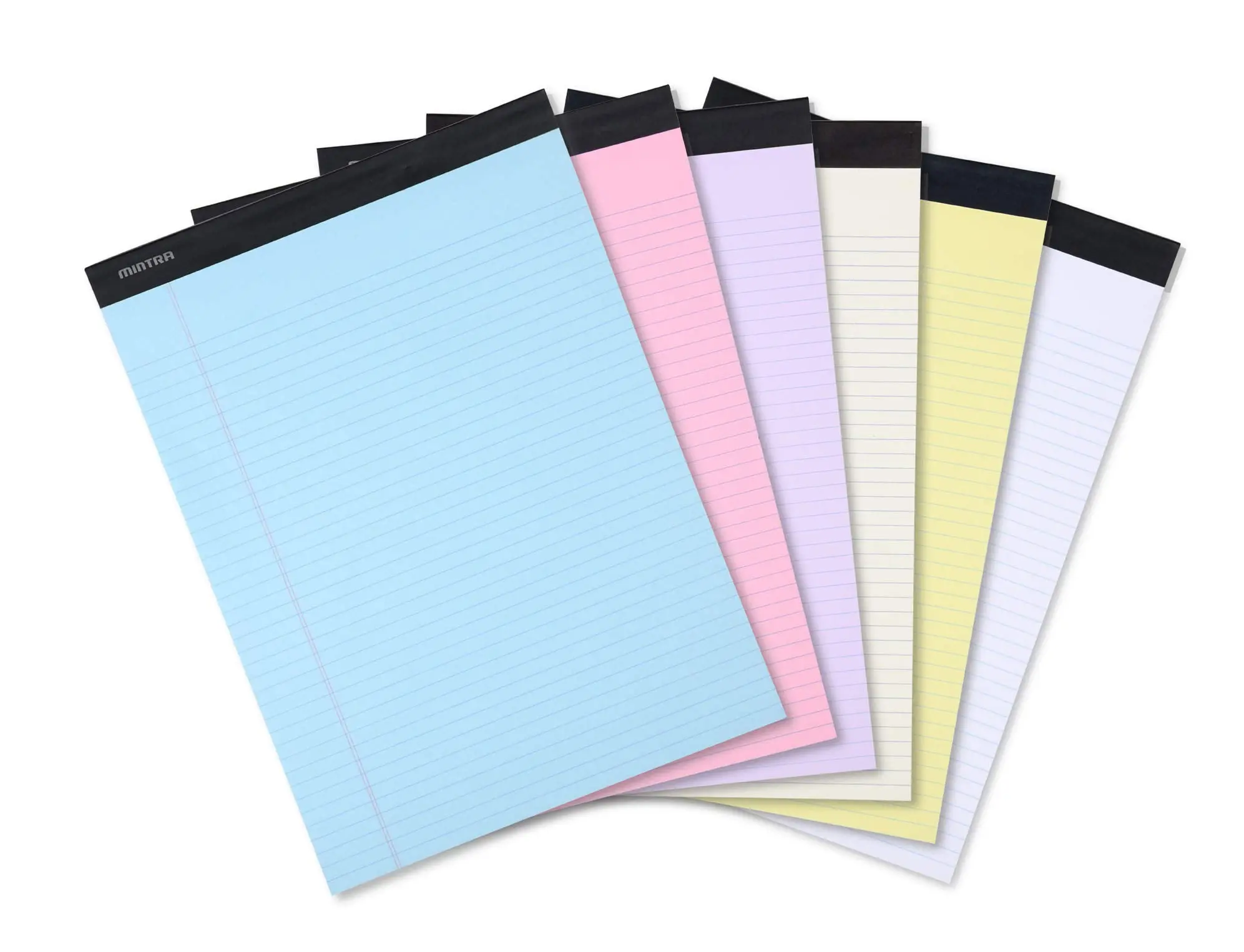 Mintra Office - Basic Pastel Legal Pads 6PK (Set2) - 8.5in x 11in, Narrow Ruled, Letter Size - 50 Sheets per pad - Writing Pad, Notepad Paper for Business, School, College
