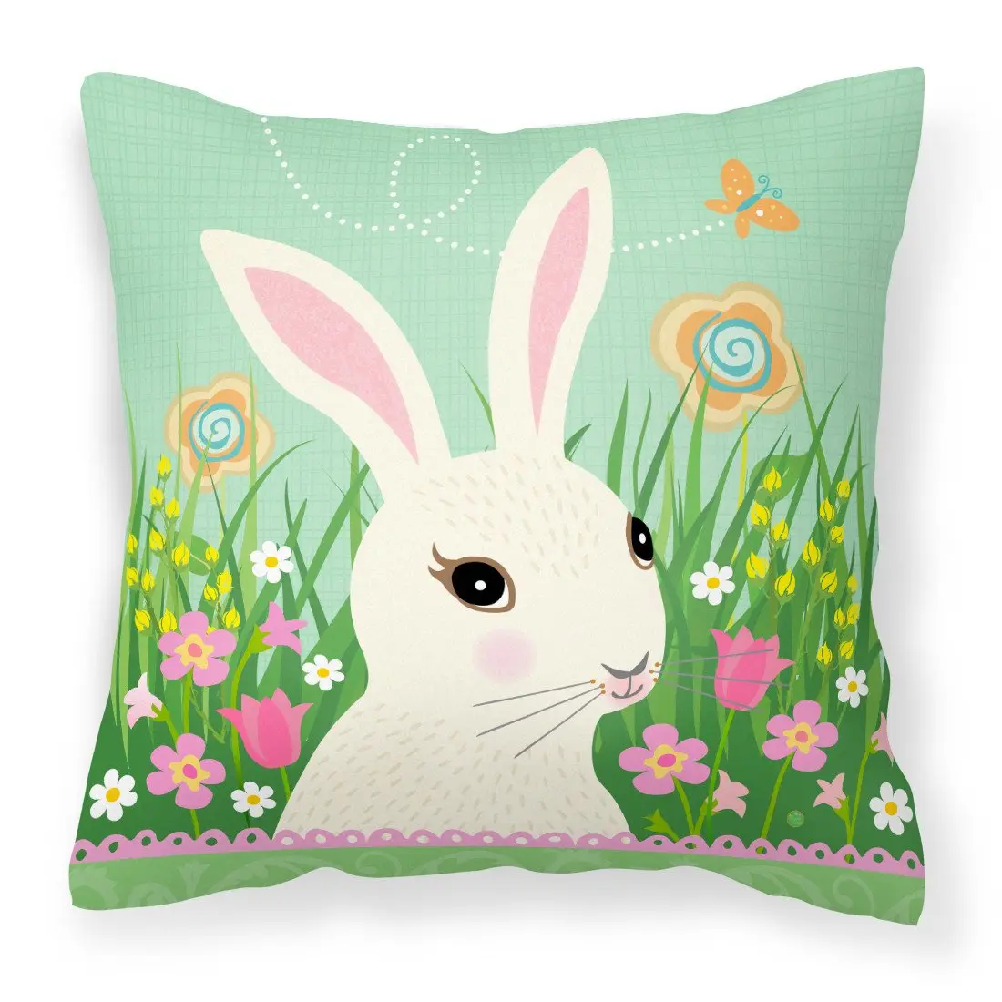 Vibrant Bunny Art Easter Throw Pillow - 18x18in Polyester Cushion with Insert, Indoor/Outdoor Accent for Patio/Couch, Sofa, Bed, Easter Bunny Rabbit