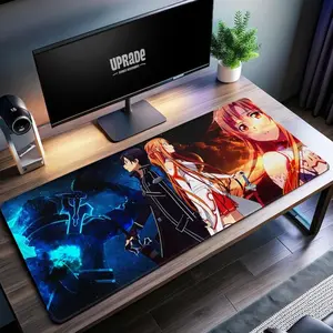 Sword Art Online Epic Battle Desk Mat - Kirito & Asuna, Gaming Mouse Pad, Must-Have for Anime Fans, cool gaming desk accessories