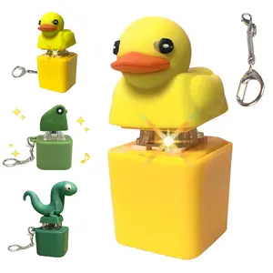 Frog Keychain Sound,Lizard Keychain Sound, Fidget Toy That Quacks Quacking Duck Fidget Toy Keychain Stress Reliever Squeaky Anxiety Stress Relief Toy Duck Keyboard Keycaps That Quack Button Fidget Key Board Clicker Sensory Toys