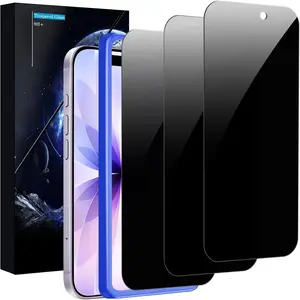 (Real Anti Spy) 3 Pack for  17  Screen Protector Tempered Glass Private Film Accessories, Case Friendly, with Easy to Install Kit, Bubble Free, Scratch Resistant