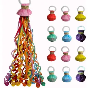 12Pack Hand throw Streamer Poppers 6 Color Mix No Mess Confetti Poppers,Party Poppers No Mess Streamers Easy to Clean Ideal for Celebrations Birthday and Festival