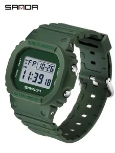 Sanda Fashion Square Digital Watch, Multifunctional Stopwatch Alarm, Luminous Waterproof, Student Wristwatch, Great Gift for Birthday & Back to School