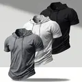 3-Pack Men’s Lightweight Summer Hooded Short-Sleeve T-Shirt - Trendy Streetwear Hoodie Tops for Everyday Wear, Casual Outings, Vacations, Sports & Trips; Perfect Birthday Gift for Boyfriend, Husband; Great for Fishing, Basketball, Camping, Gym, Workouts