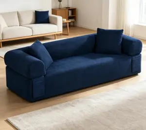 3-Seater Boneless Sofa Couch - No Assembly Needed, Modern Indoor Living Room Furniture for Compact Apartments, Offices