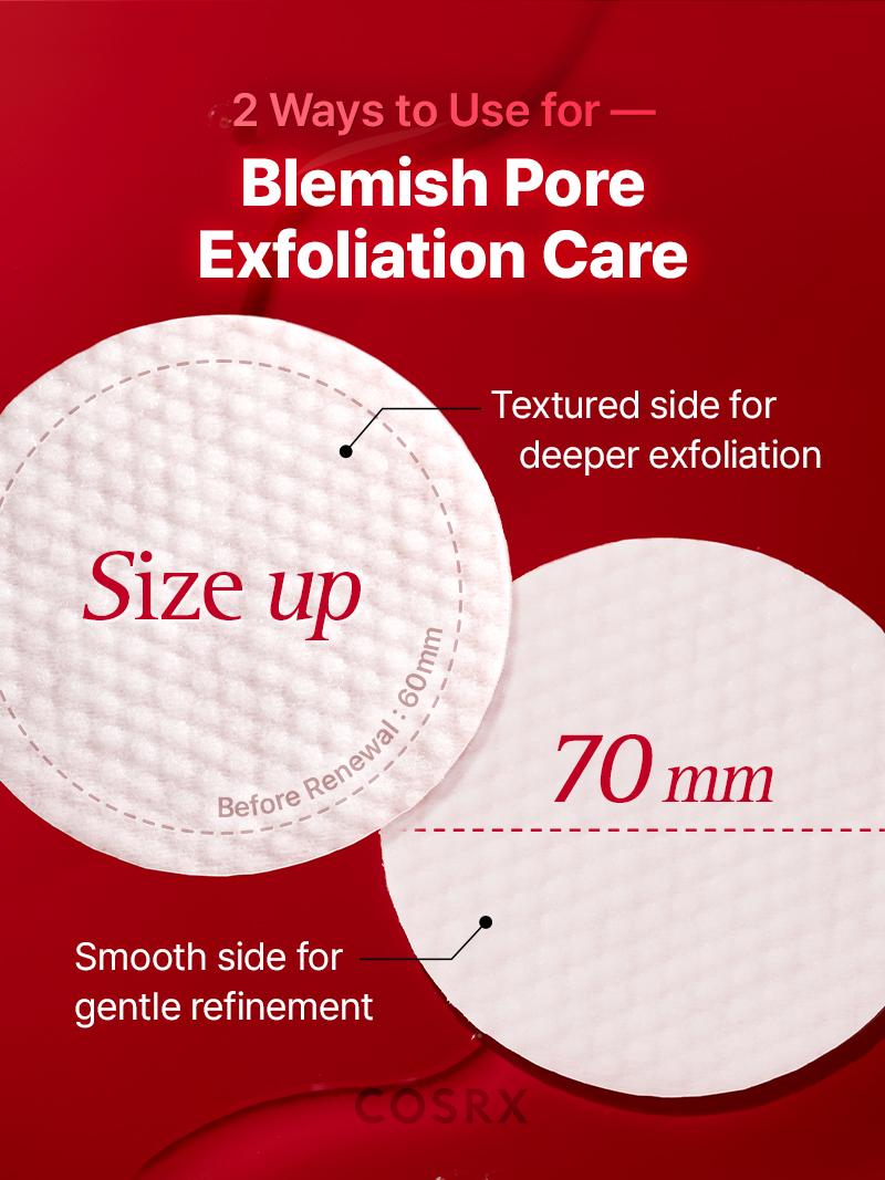 [COSRX Official] Acne Care Blemish Pore Clear Pad | Exfoliating Toner Pads for Acne, Blackheads & Pore Care (BHA + PHA + LHA) Skin Repair