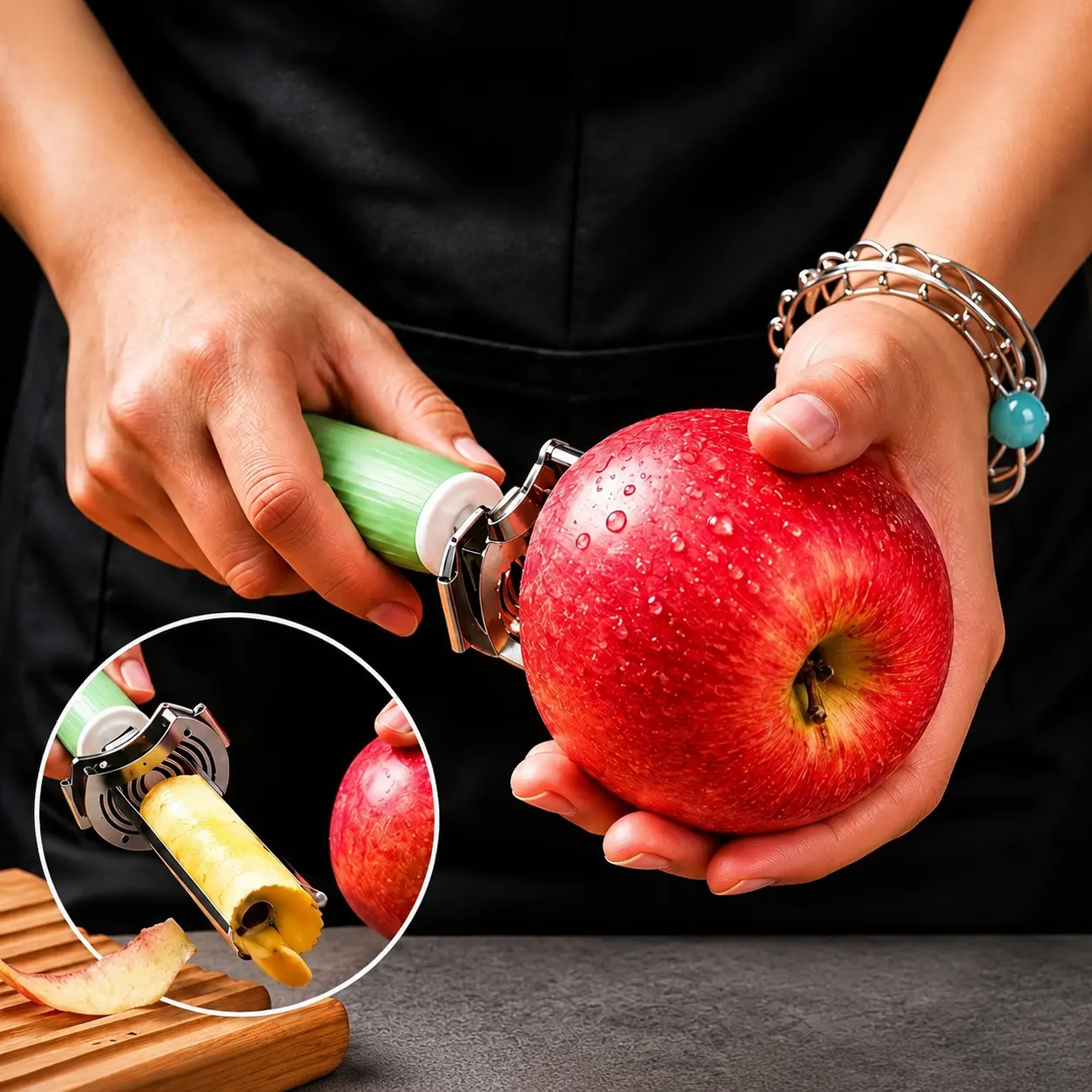 Effortless Apple Corer & Seed Remover Set - Premium Stainless Steel, 6 Adjustable Settings for Multiple Fruits - Safe & Fast Pitting Tool kitchen homeessentials