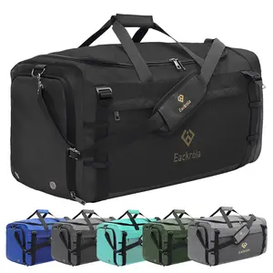 Eackrola Oversized Sports Gym Bag, Travel Duffel Bag with Wet Pocket and Shoe Compartment, Men Women, 85L, Lightweight