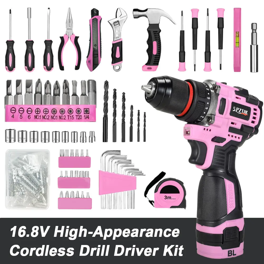 SPZTJK-Electric Drill Tool Set, Cordless Hammer Drill Tool Kit