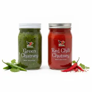 Homa Spicy Red & Zesty Green Chutney Duo – Premium Dip & Marinade (2-Pack, 16oz)