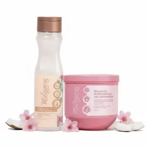 Milagros Shampoo de Arroz y Milagros Mascarilla Capilar Multivitaminica (2 Pack)