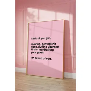[Free ship] That Girl Poster Trendy Pink That Girl Wall Art Pink It Girl Print Girly Room Decor Pink That Girl Print Girly Inspirational Bedroom Print