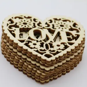 10pcs Wooden Hearts for Crafts Love Embellishments Hanging Ornament Unfinished Wood Pieces, Farmhouse Wood Vintage Decorative Accessories