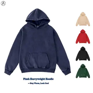 ARSSM Unisex Oversized Acid Wash Hoodie – Plush Heavyweight Cotton Pullover for Couples, Stylish Streetwear & Casual College Outfits