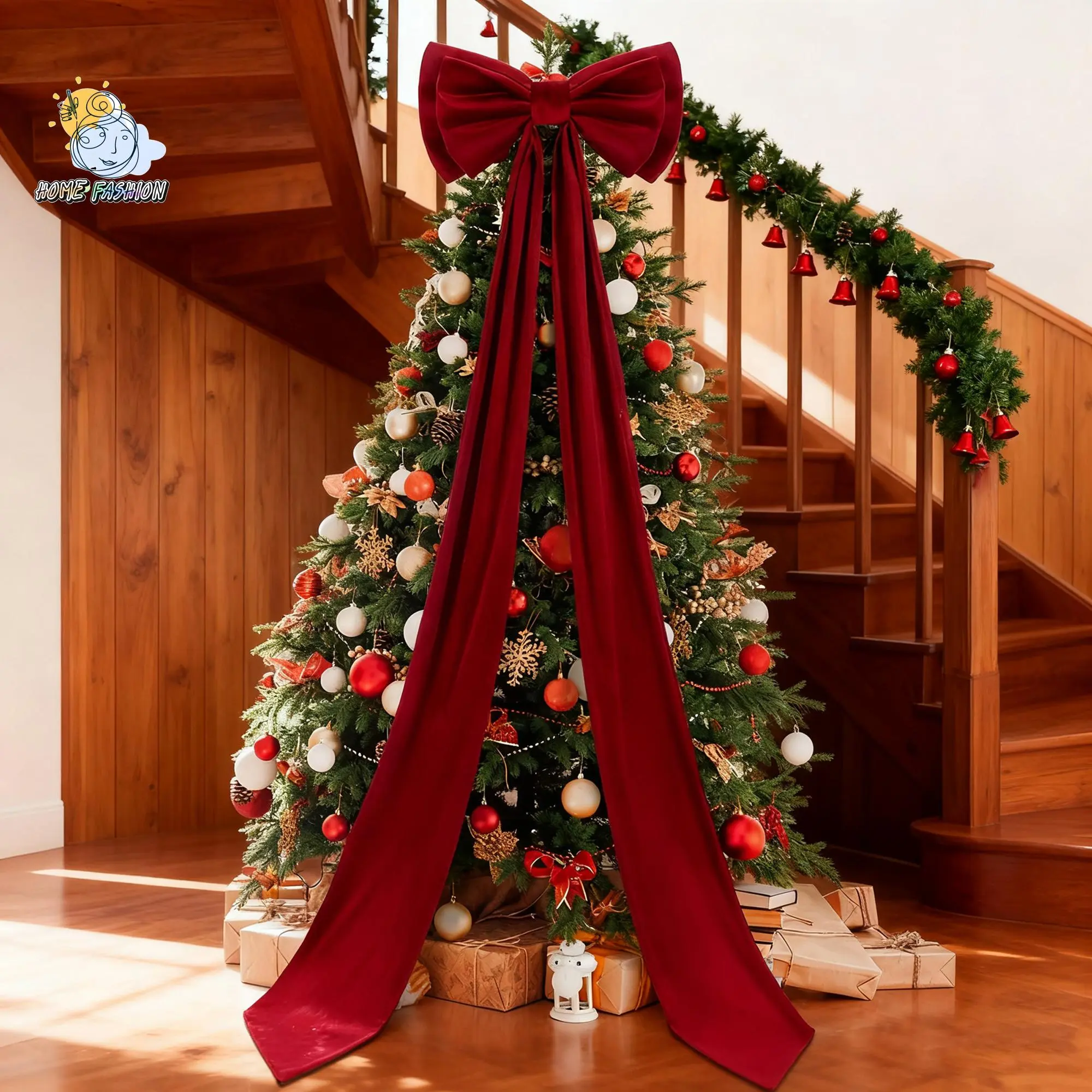 Unisex 74.8 in Large Size Adjustable Length Polyester Giant Ribbon Bow Decoration, Coquette Style for Wedding, Party Backdrop Wall Decor