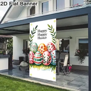 2D flat banner, 1pcEaster Decorations Happy Easter Eggs Backdrop, Colorful Egg Arrangement Party Banner with Green Grass, Hearts Flowers Patterns for Easter Party Supplies, Festive Holiday Photo Booth Backgroundgalentines party decor, valentine day