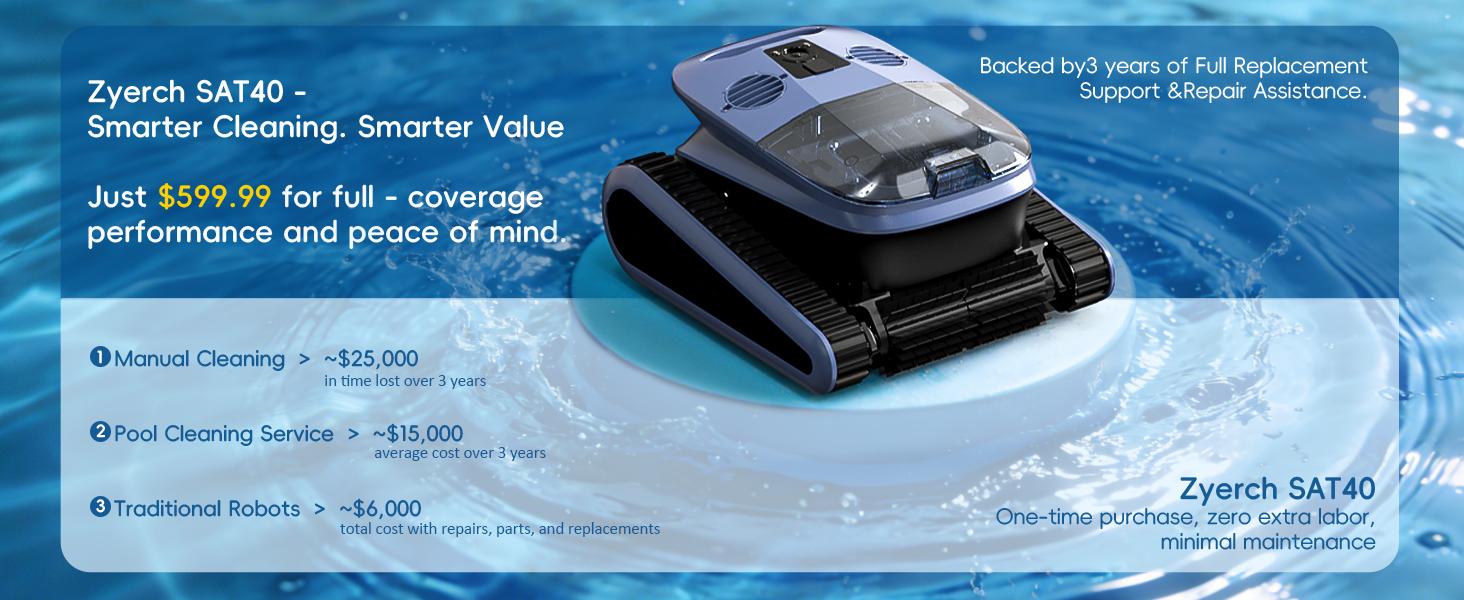 (2026 New) Robotic Pool Cleaner – SAT40